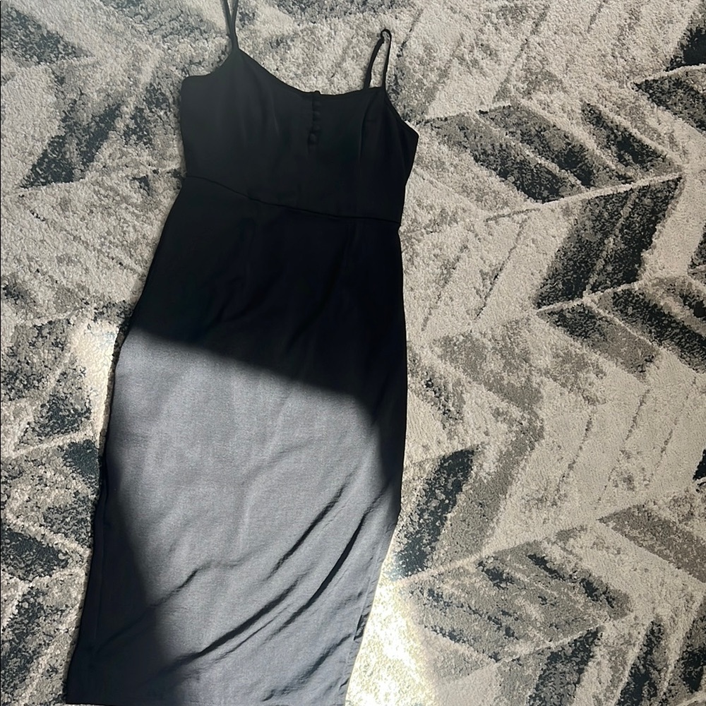 Elegant Black Spaghetti Strap Dress
